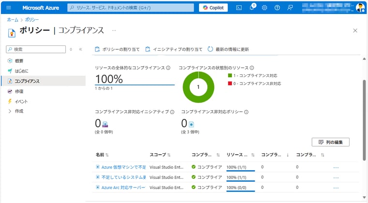 画面5　ポリシーで作成された修復タスクによって、すべてのマシンで定期評価が有効になった