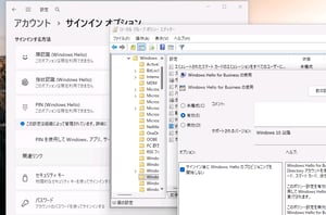 Windows Hello for Business（PIN）の手動セットアップを可能にする（クリックで拡大）
