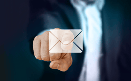 Businessman hand clicking email